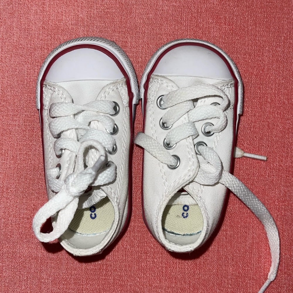 Toddler white converse